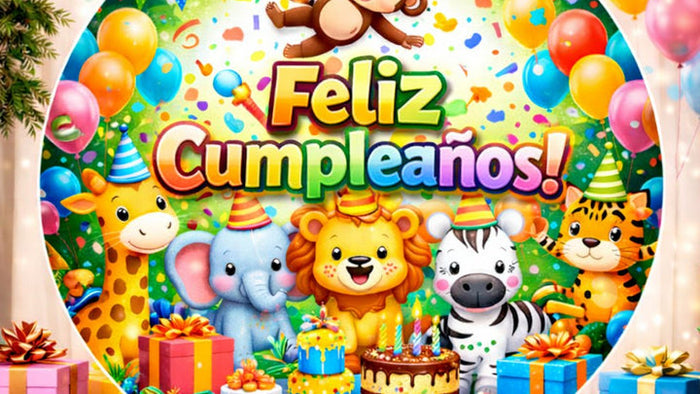 Fondo rígido circular para cumpleaños