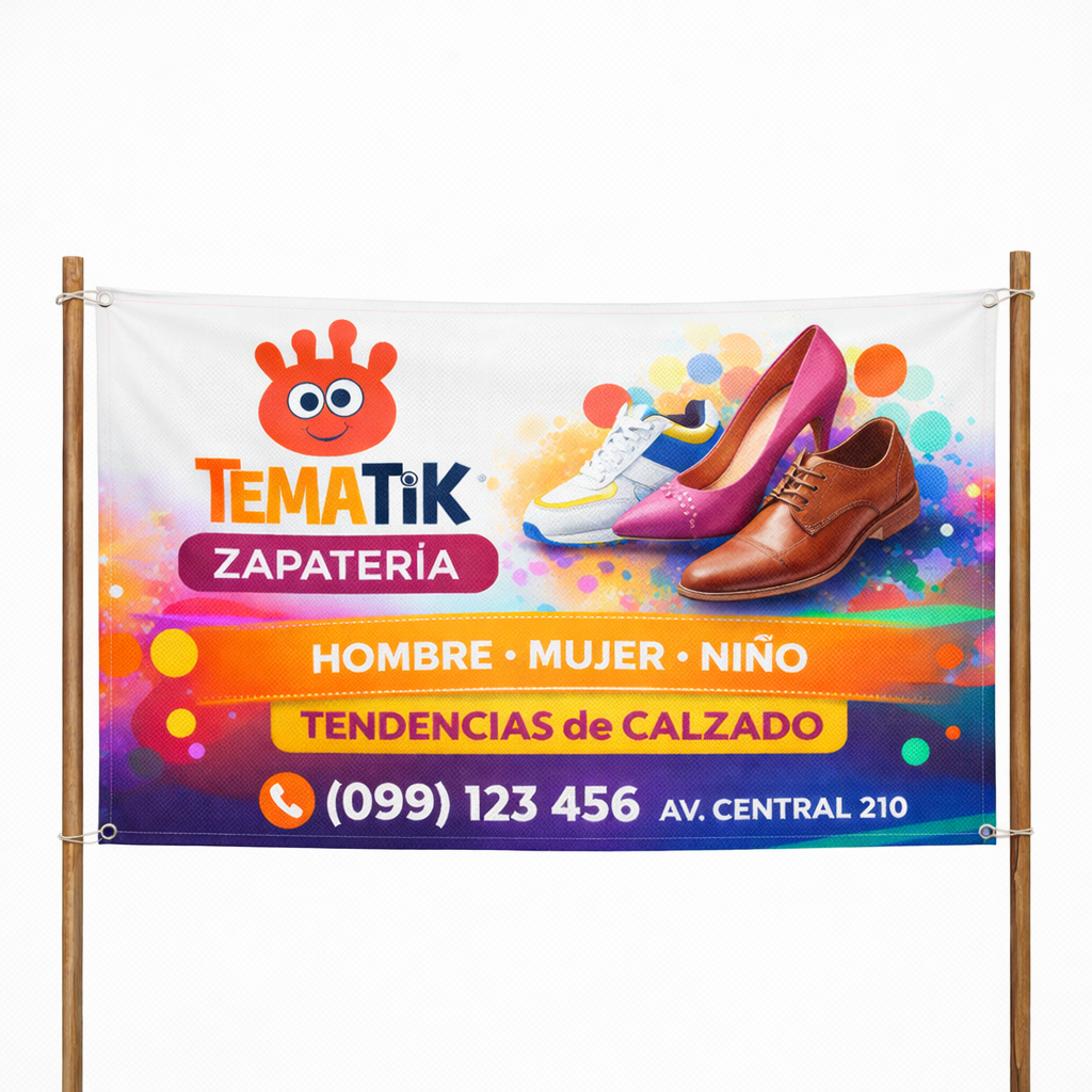 Pasacalle publicitario para negocios - modelo 1 | Tematik