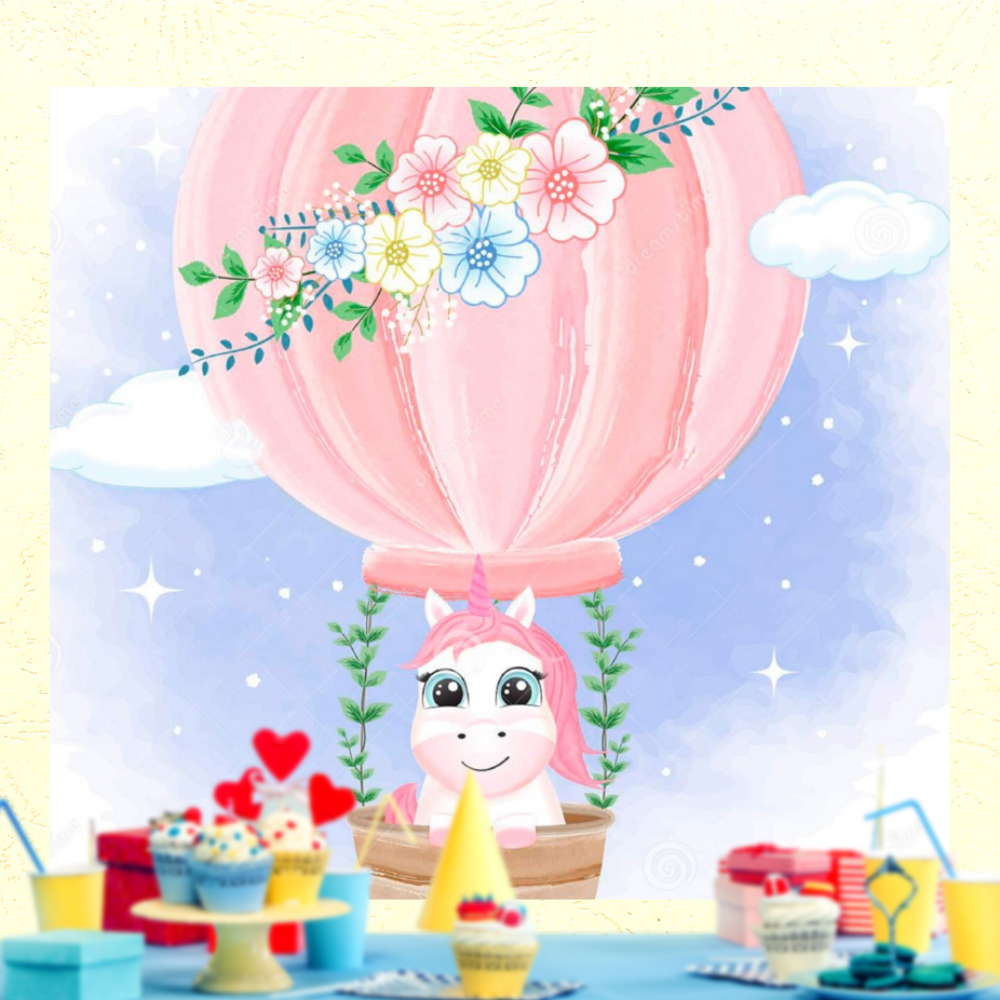 Unicorn birthday background 2