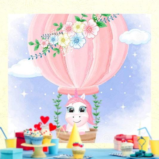 Unicorn birthday background 2