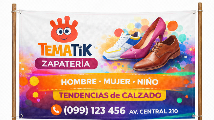 Pasacalle publicitario para negocios - modelo 1 | Tematik