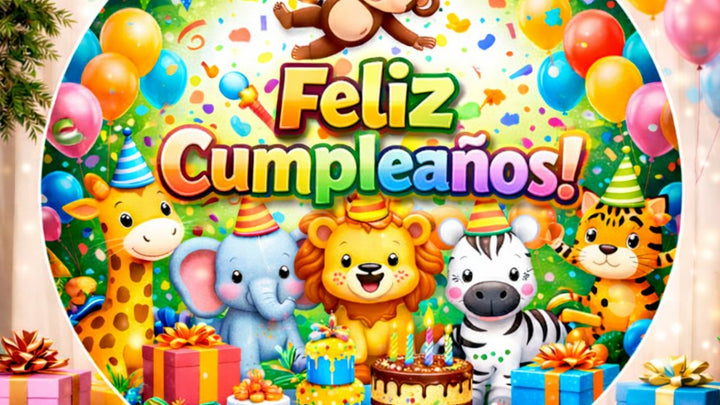 Fondo rígido circular para cumpleaños