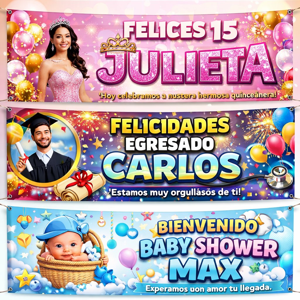 Pasacalles personalizados - Egresados, Quinceañeras, Baby Shower y mas