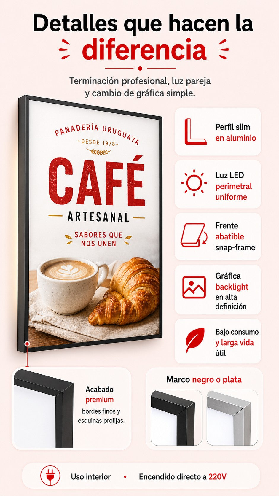 Cartel Luminoso LED Slim - Retroiluminado
