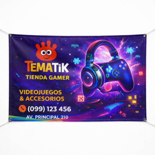 Bandera personalizada sublimada para empresas - modelo 1 | Tematik