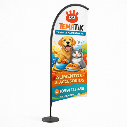 Fly banner bandera gota para empresas y eventos - modelo 1 | Tematik