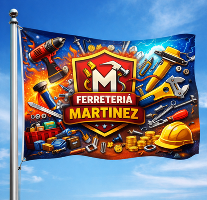Bandera personalizada sublimada para empresas - modelo 2 | Tematik