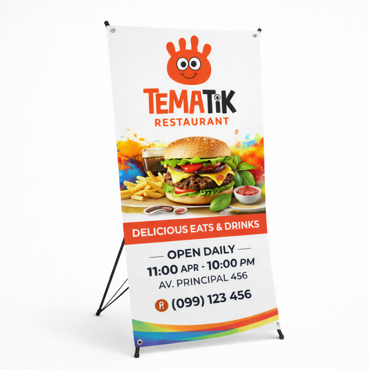 Banner X exhibidor publicitario para ferias y eventos - modelo 1 | Tematik