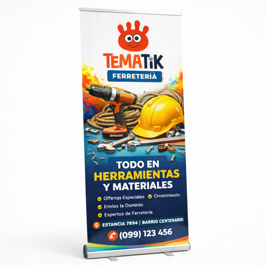 Roll up banner retráctil para empresas - modelo 1 | Tematik
