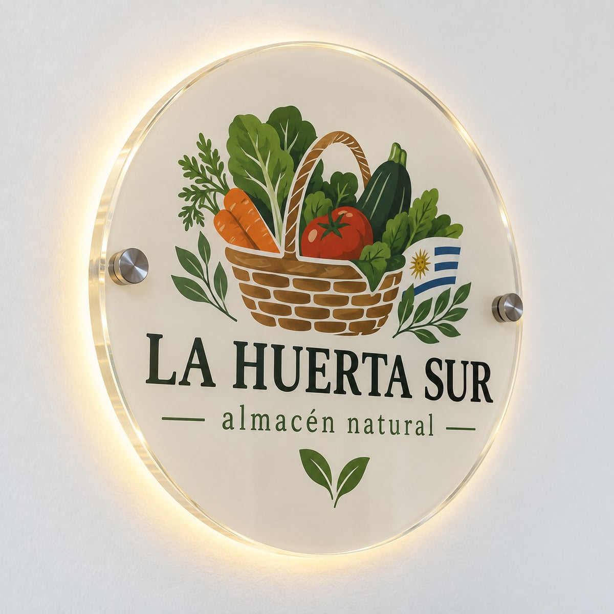 Cartel Lumi Glass iluminado full color para almacen natural y verduleria