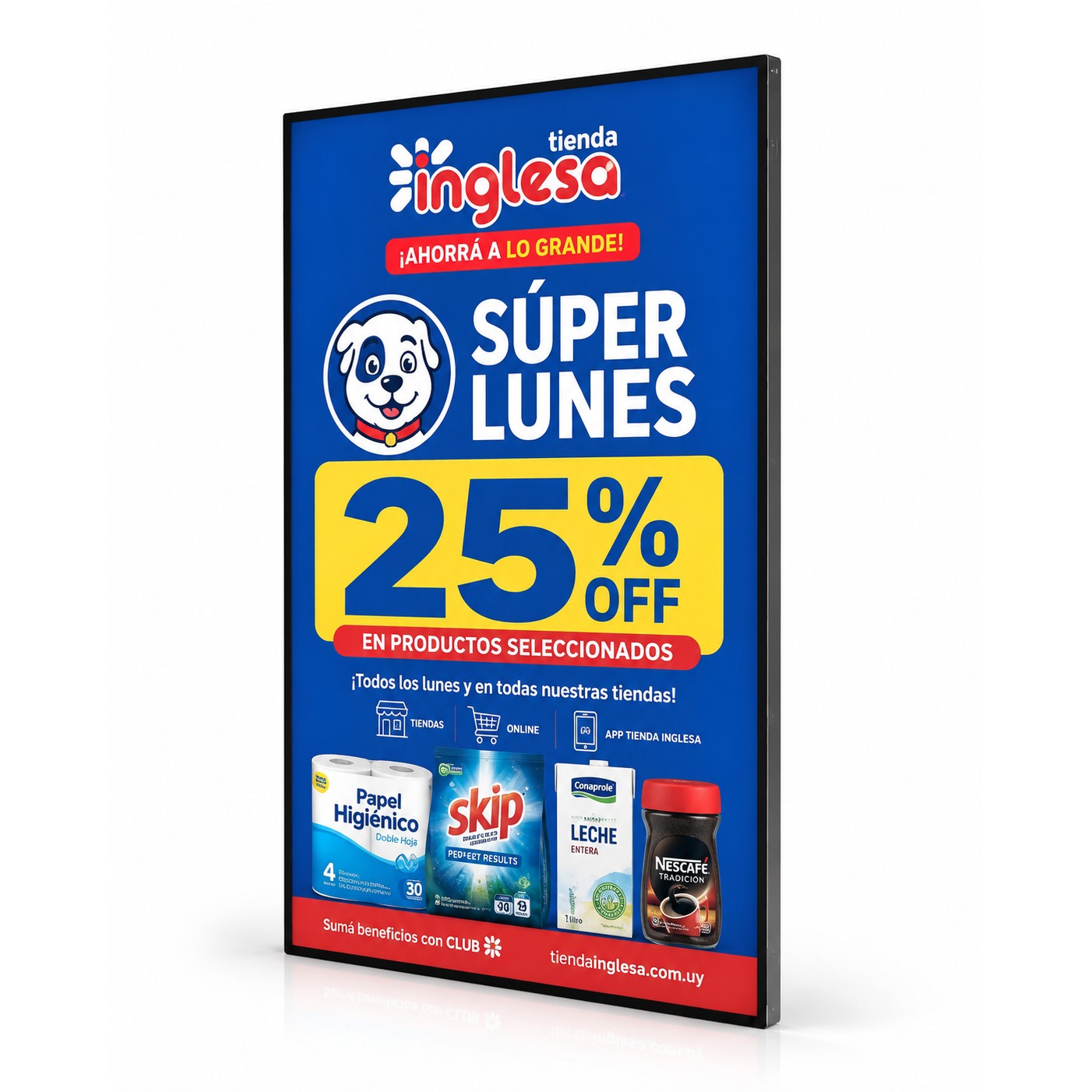 Cartel luminoso LED slim para supermercado y retail - promocion retroiluminada