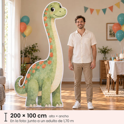 Figura rígida gigante de 200 × 100 cm, más alta que el adulto de 1,70 m que está al lado