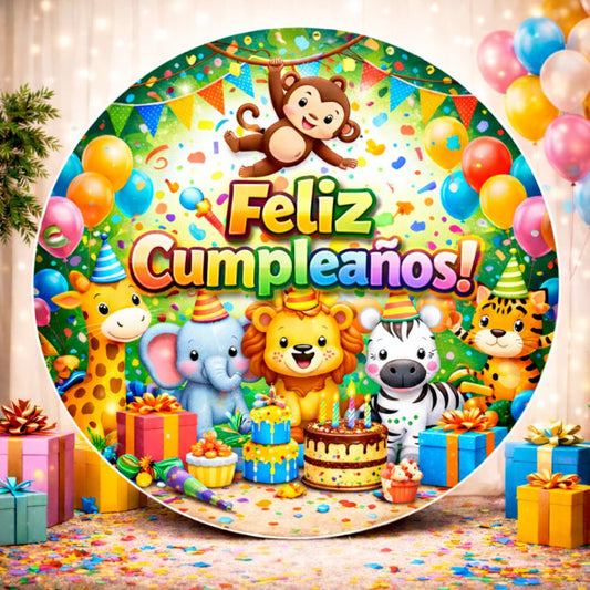 Fondo circular para cumpleaños - diseño 1 | Tematik