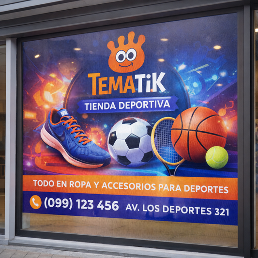 Vinilo microperforado one way vision para vidrieras - modelo 1 | Tematik