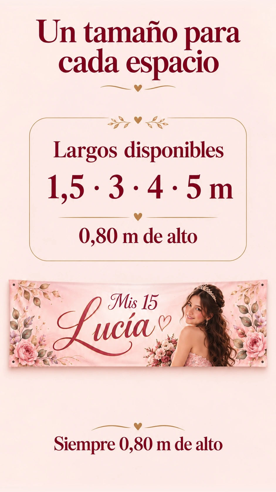 Medidas disponibles: 1,5, 3, 4 y 5 metros de largo, siempre 0,80 metros de alto.