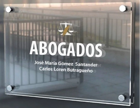 placa abogados acrilico cristal