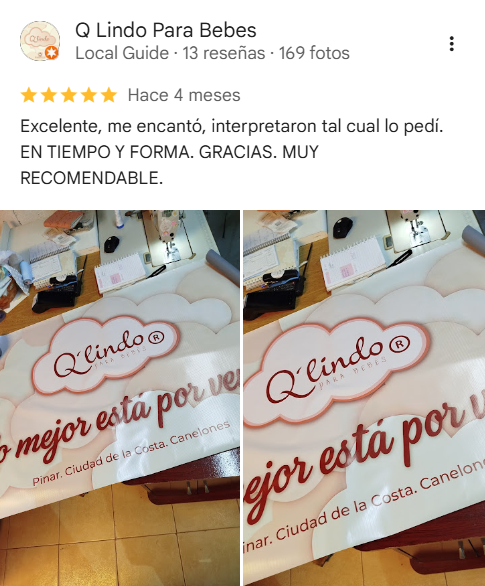 Reseña de Q Lindo Para Bebes - Cliente satisfecho de Tematik