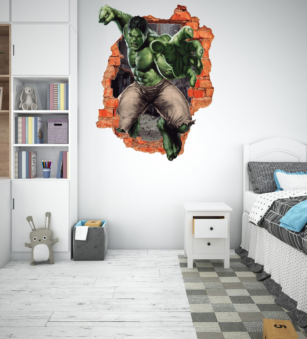 Vinilo pared Rota Hulk