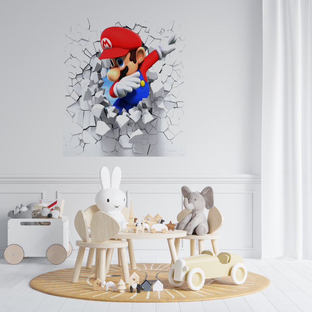 Vinilo Pared Rota Mario